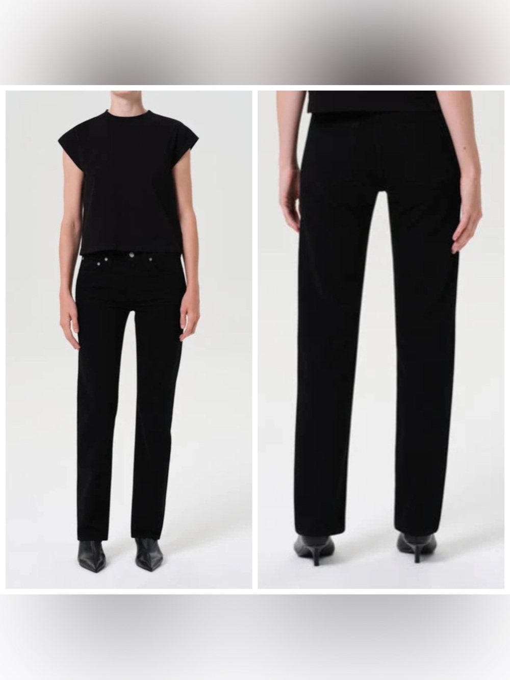 Agolde Low Rise Slim Stretch Immersion Black Jeans Size 28